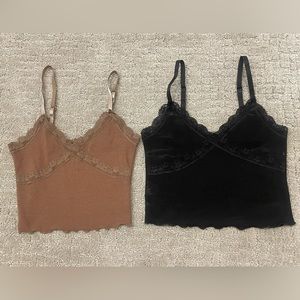 Fashionable Brown and Black tank top duo. Perfect for the summer time.